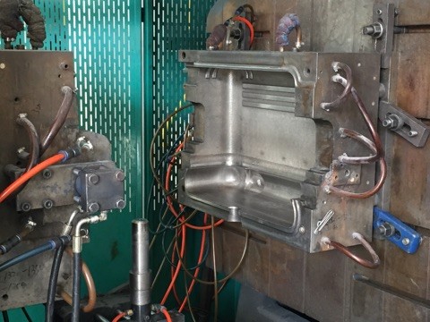 At a factory that makes coolers. That’s the blow mold they use to make one of their products.